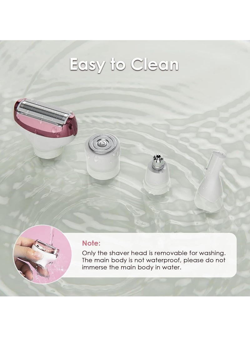 ماكينة حلاقة كهربائية للنساء 4 في 1 قابلة لإعادة الشحن وغير مؤلمة للجسم وآلة إزالة شعر الوجه للساقين والوجه والإبطين - Image 5