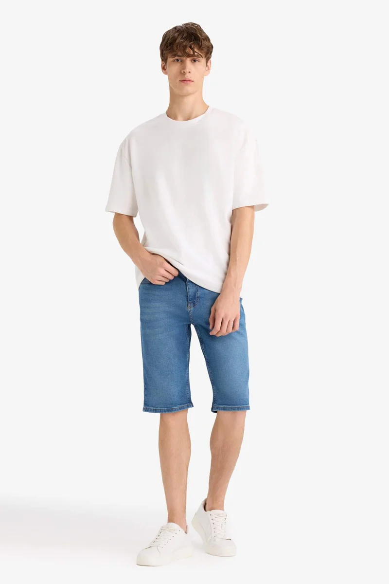 DeFacto Regular Fit Denim Bermuda