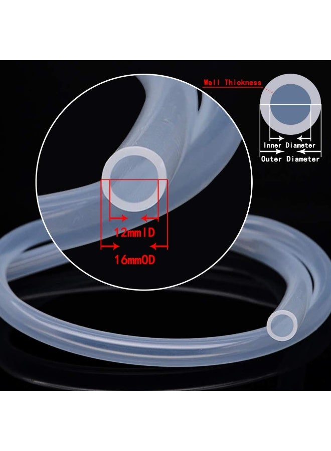 Silicone Tubing 12mm (1/2") ID x 16mm OD, Food Grade High-Temperature Clear Hose for Home Brewing & Liquid Transfer, 3 Meter - Image 3