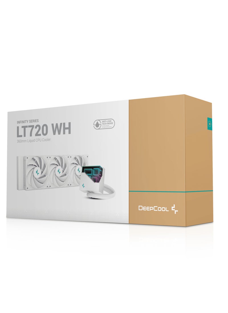 DEEPCOOL - AIO 360mm Liquid Cooler, 4th Generation, Compatible for Intel and AMD, LT720 WH - Image 1