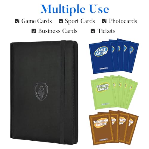 Fabmaker Premium 9 Pocket Card Binder for 540 Cards, Fabmaker PU Cover Trading Card Binder, Sturdy Card Collection Album, Sleek Card Holder Folders for YuGiOh, MTG, TCG, Game Cards & Sports Cards, Black - Image 5