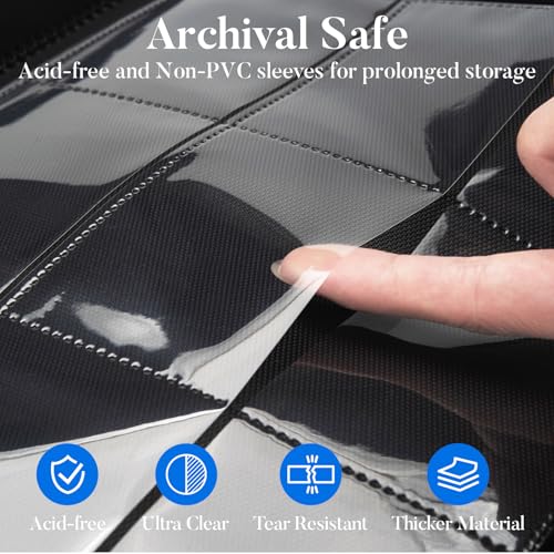 Fabmaker Premium 9 Pocket Card Binder for 540 Cards, Fabmaker PU Cover Trading Card Binder, Sturdy Card Collection Album, Sleek Card Holder Folders for YuGiOh, MTG, TCG, Game Cards & Sports Cards, Black - Image 4