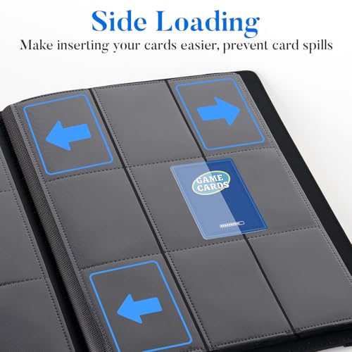 Fabmaker Premium 9 Pocket Card Binder for 540 Cards, Fabmaker PU Cover Trading Card Binder, Sturdy Card Collection Album, Sleek Card Holder Folders for YuGiOh, MTG, TCG, Game Cards & Sports Cards, Black - Image 3
