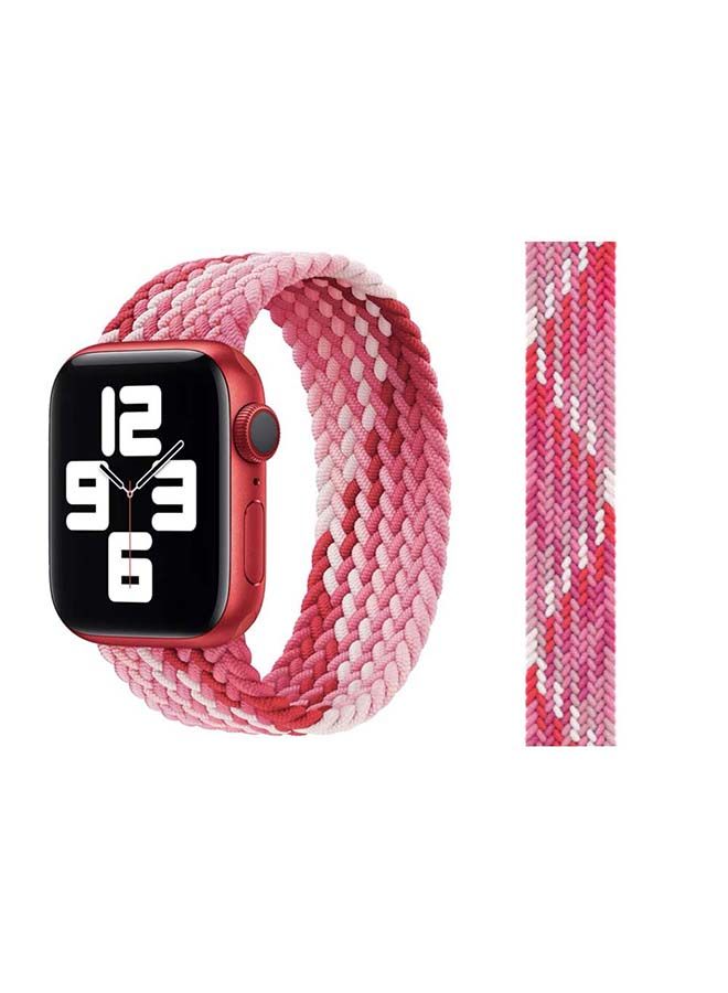 NIBEMINENT Braided Solo Band For Apple Watch Series 6/SE/5/4/3/2/1 Strawberry Red - Image 1