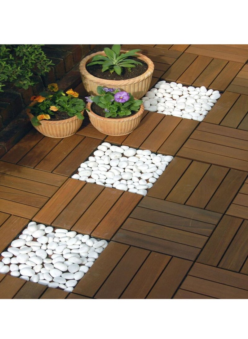 HOME TASTE Hometaste 10 Pieces Interlocking Hardwood Decking Tiles - Wood Flooring For Outdoor Garden, Patio, Balcony, Roof Terrace, And Office - Waterproof, Durable, And Stylish Interlocking Tiles  - Image 5