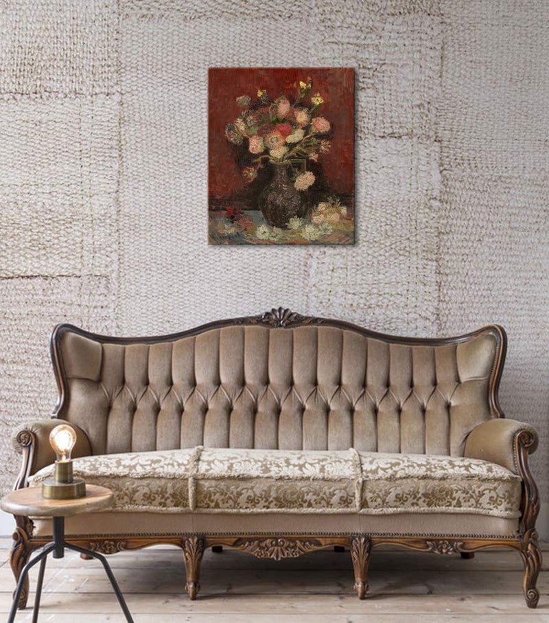 Wieco Art Vase with Chinese Asters and Gladioli Large Canvas Prints Wall Art by Van Gogh - Image 5