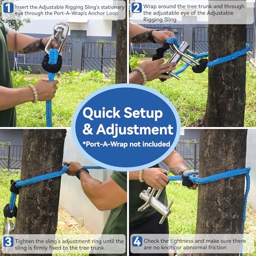 Feiyagoo Arborist Whoopie Sling - 1/2" x 3-5' Adjustable Rigging Sling, Anchor for Port A Wrap - Image 5