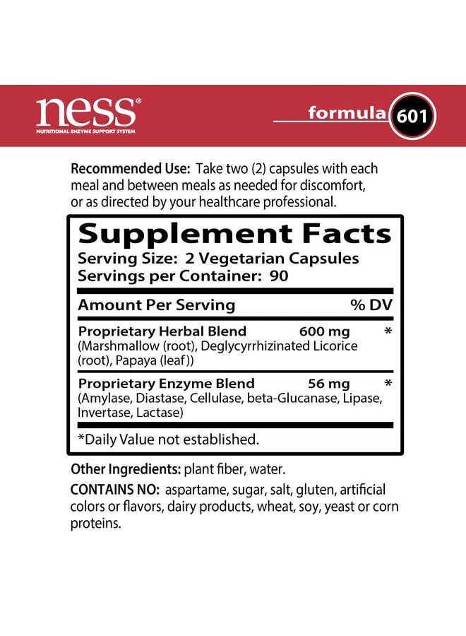 NESS Enzymes Gastric Comfort formula #601 180 caps - Image 2