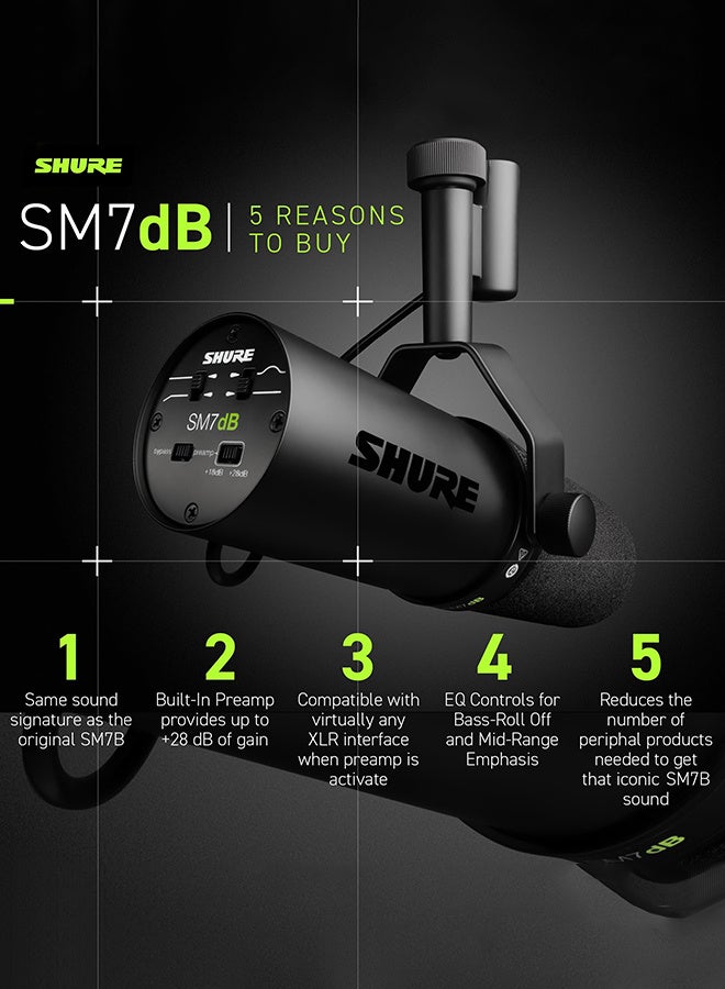 SM7DB Dynamic Microphone with Built-in Preamp Sm7dB Studio Optional Response Microphone SM7B 7B For Live Stage Recording Podcast - Image 2