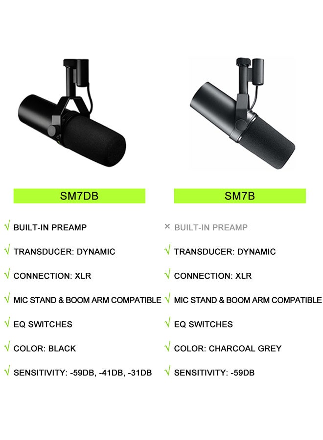 SM7DB Dynamic Microphone with Built-in Preamp Sm7dB Studio Optional Response Microphone SM7B 7B For Live Stage Recording Podcast - Image 5