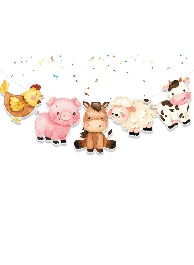 PC لافتة عيد ميلاد حيوانات المزرعة لوازم حفلات حيوانات المزرعة | زينة عيد الميلاد لحيوانات المزرعة - Image 1