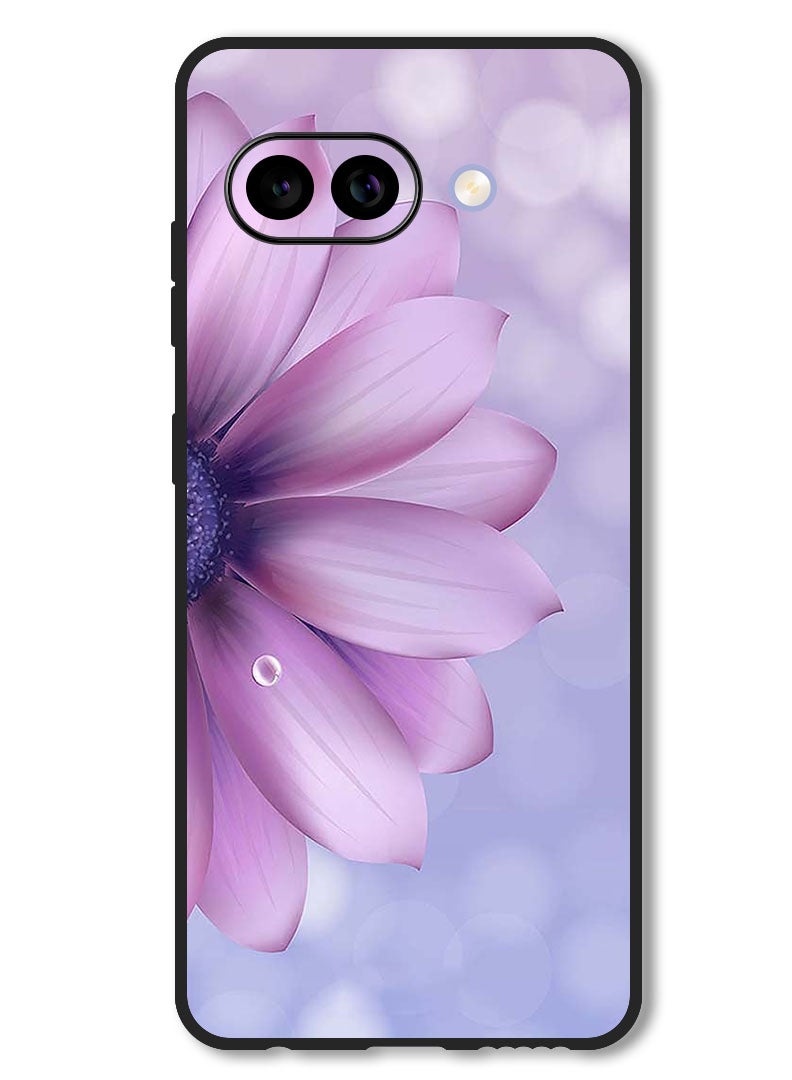 Theodor Case Compatible with Google Pixel 9A Protection Shockproof Bumper Cover Purple Flower - Image 1