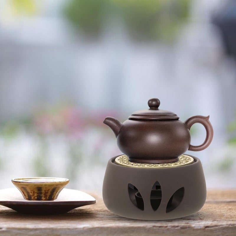 DOITOOL Japanese Style Teapot Warmer Candle Holder Set with Heat Lamp for Candles and Cauldron Stand, Glass Tea Heater Base for Home and Office Tea Accessories - Image 4