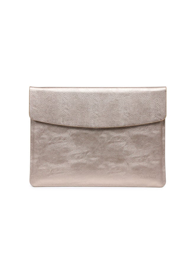 Macbook13-14-16 Inch Liner Oil Edge Technology For Apple Notebook Protective Cover M1/M2 New-Color:Litchi Grain-gold (liner Bag)-Applicable Model:11 Inch (A1370/1465)  - Image 1
