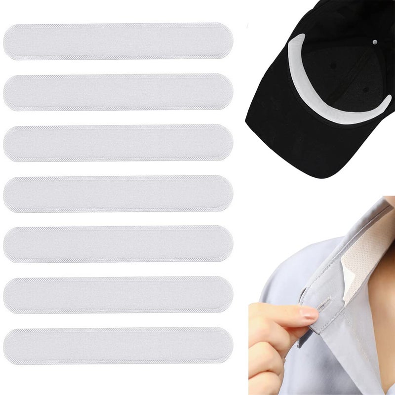 Elandy 40PCS White Disposable Collar Protector Sweat Pads Self Adhesive Shirt Neck Liner Hat Cleaner Invisable Against Sweat Stains