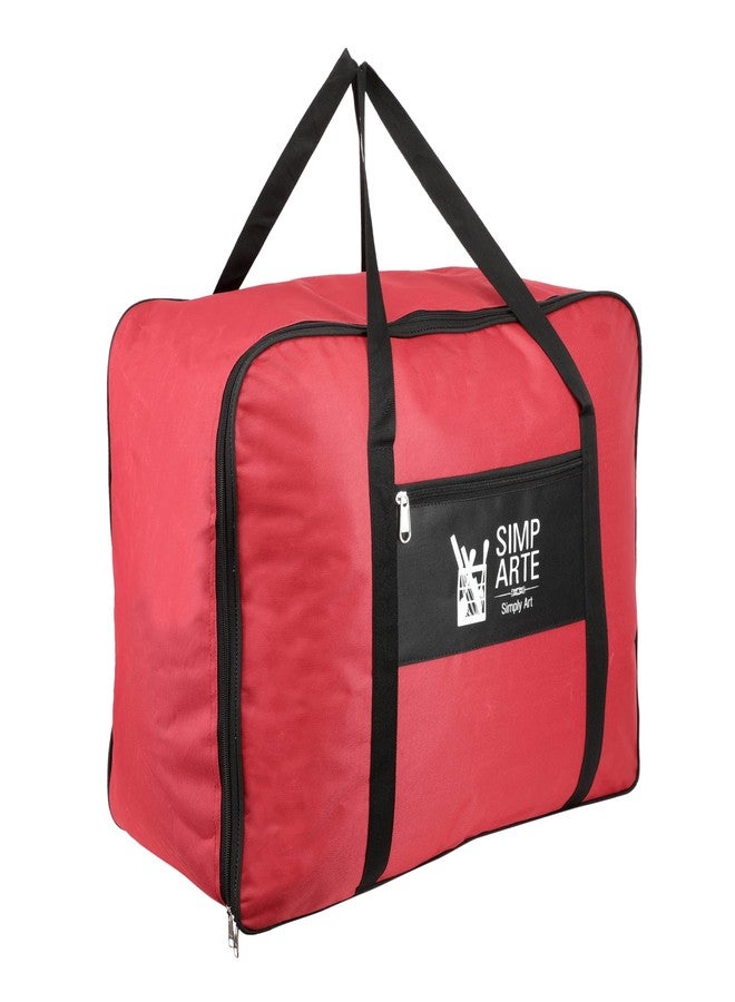 SIMPARTE Big Nylon Underbed Storage Bag Pack of 1 for Clothes, Comforters, Blankets, Toys, Books & Stationery – Moisture Proof Organizer with Zippered Closure & Strong Handle (Red & Black, 60x49x29cm) - Image 5