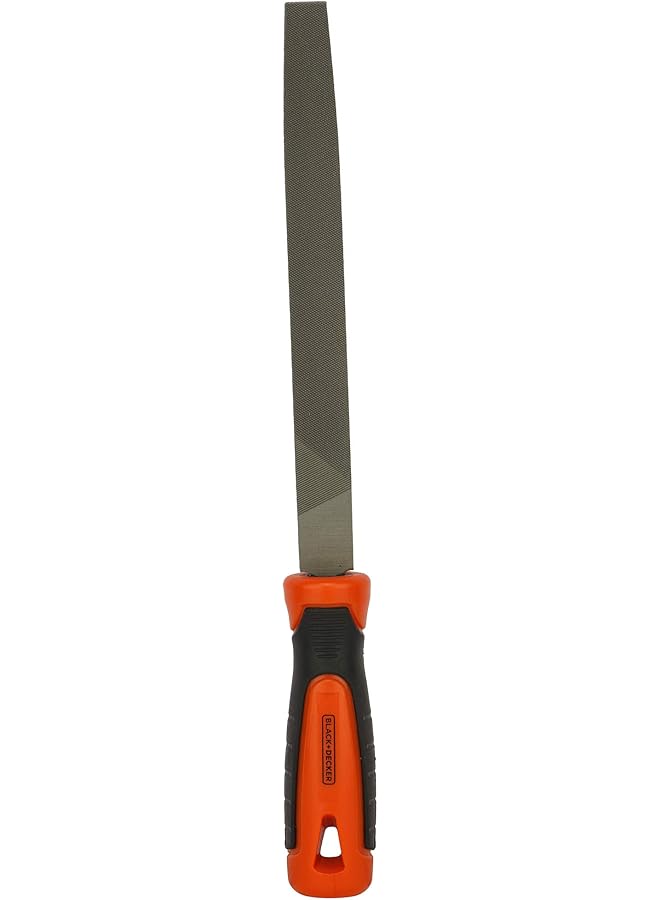 BLACK+DECKER 200Mm 2Nd Cut Steel Flat File For Wood Metal And Plastic Orange Black Bdht22144 2 Years Warranty - Image 1