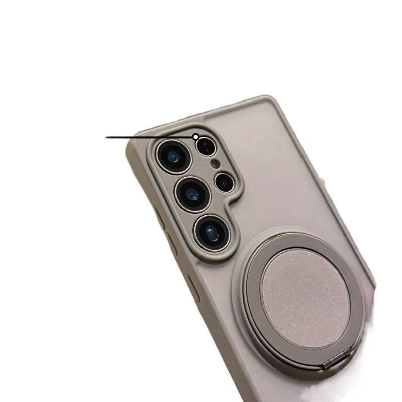 غطاء MagSafe بTPU + PC لـ Samsung Galaxy A35 باللون أسود مغناطيسي بوظيفة حامل من مادة TPU مع مغناطيس قوي وملمس ناعم مع مطفي مع حامل دوار للاستخدام العملي للحمل اليومي - Image 4