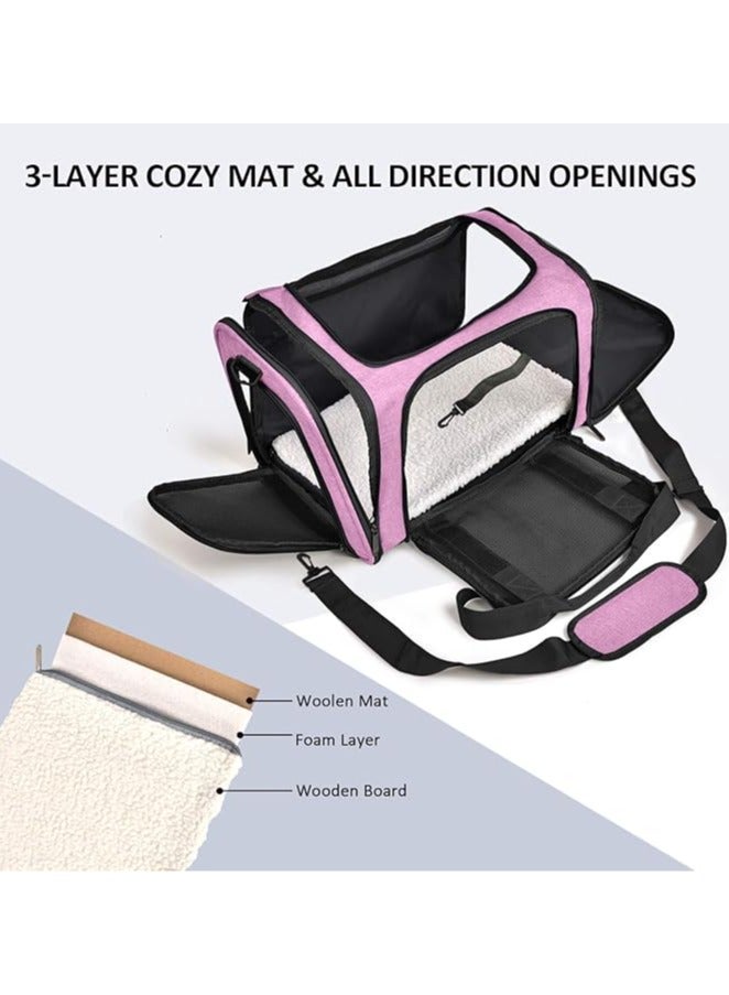 Pet Carrier for Small Medium Cats Dogs Puppies up to 15 Lbs, Airline Approved Small Dog Carrier Soft Sided, Collapsible Travel Puppy Carrier - Image 2