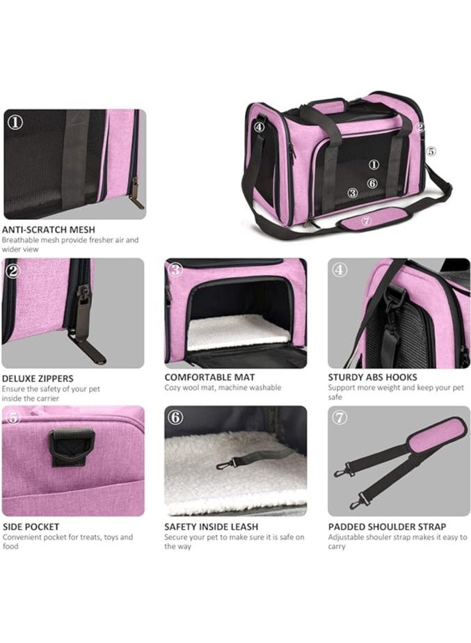 Pet Carrier for Small Medium Cats Dogs Puppies up to 15 Lbs, Airline Approved Small Dog Carrier Soft Sided, Collapsible Travel Puppy Carrier - Image 3
