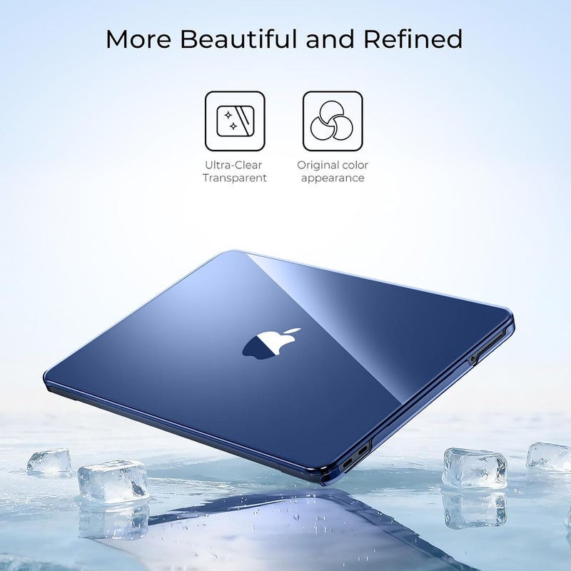 Compatible with Apple 2026 MacBook Neo Case 13 inch Mac Laptop A3404 with A18 Pro Chip & 13" Liquid Retina Display, Transparent Hard Shell, Plastic Hard Shell Cover Smooth Skin-Crystal Indigo - Image 3