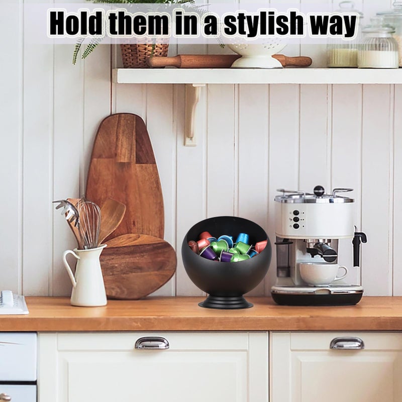 ELLDOO Coffee Pod Holder, Black Metal Coffee Pod Storage for K Cup Nespresso Vertuo Keurig, Creamer Organizer Candy Bowl Fruit Snacks Jar for Countertop Kitchen Breakroom - Image 5