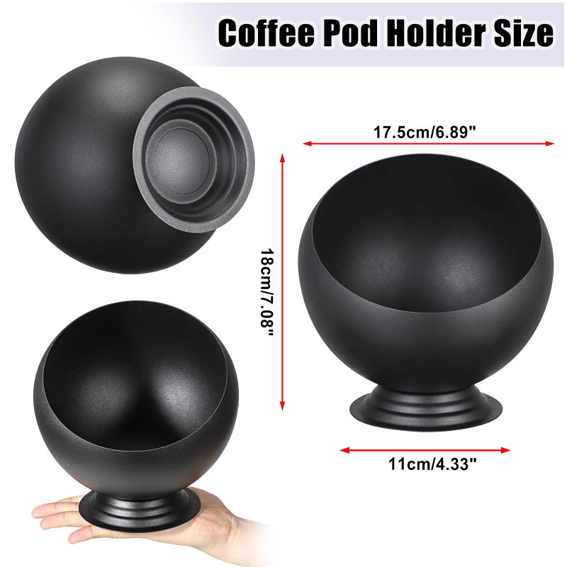 ELLDOO Coffee Pod Holder, Black Metal Coffee Pod Storage for K Cup Nespresso Vertuo Keurig, Creamer Organizer Candy Bowl Fruit Snacks Jar for Countertop Kitchen Breakroom - Image 2