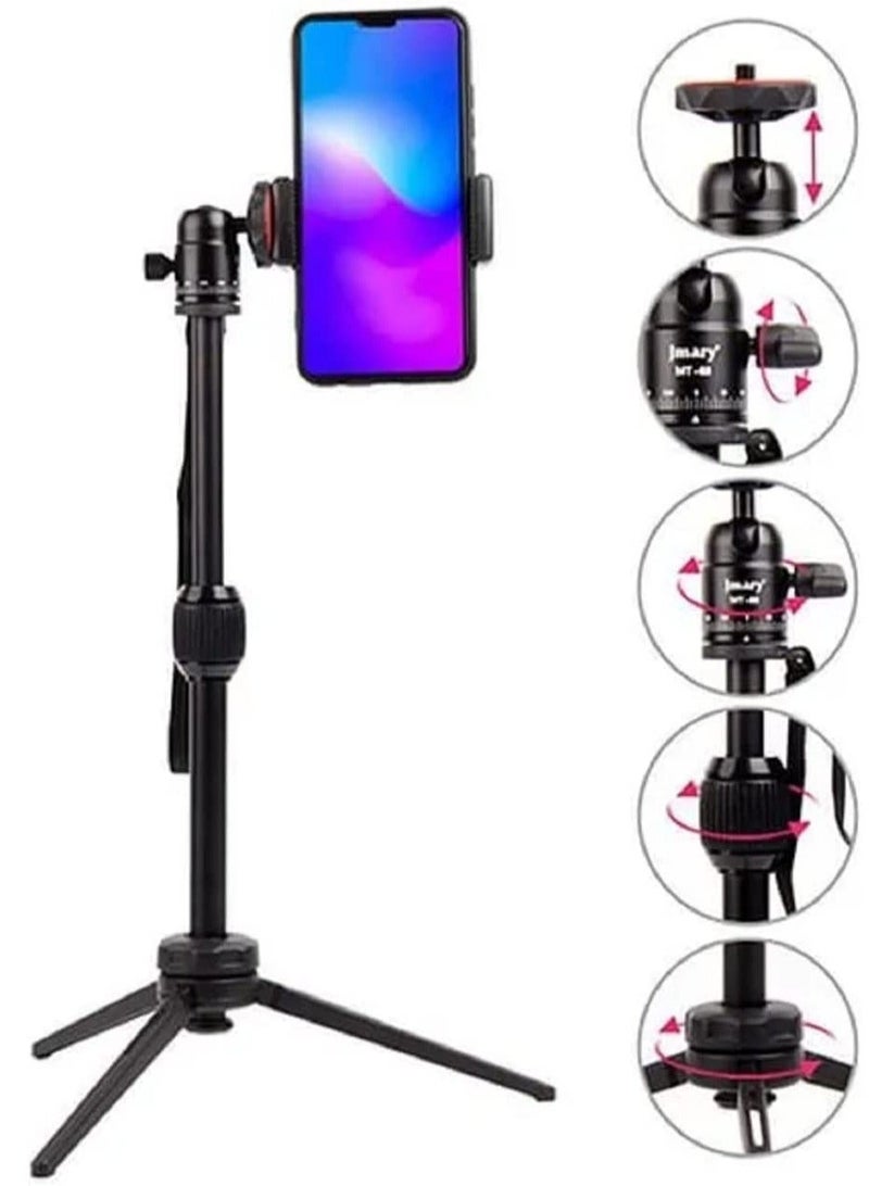 JMARY MT-68 Table-Top Extendable Foldable Tripod Stand for Mobile Phones and DSLR & Digital Cameras - Image 2