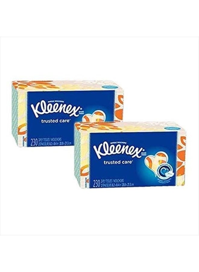 Kleenex Tissues 230 Count, 460 Facial Tissues Total, 2-ply, Pack of 2 