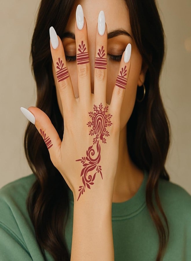 ORDERSHOCK Attractive Hand Mehndi Stencil Sticker with Detailing For New Look - Image 4