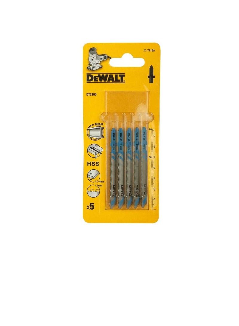 DT2160 Jigsaw Blades for Metal - 5pcs