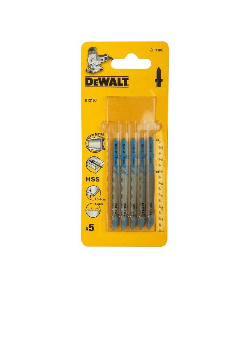 DT2160 Jigsaw Blades for Metal - 5pcs
