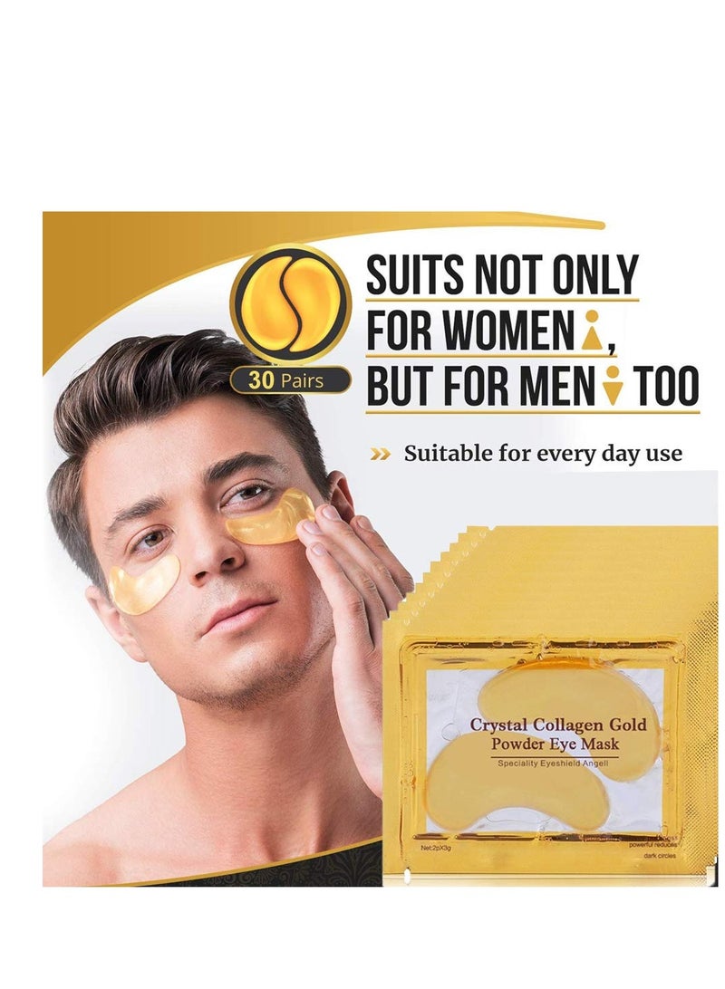 Felico Under Eye Patches, 30 Pairs Gold Eye Mask, Eye Gel Pads With Collagen Treatment for Reducing Dark Circles, Lighten Wrinkles Anti-Aging Moisturizing, Fine Lines Eye Bags Puffiness for Women Men - Image 2