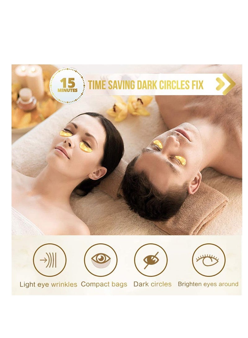Felico Under Eye Patches, 30 Pairs Gold Eye Mask, Eye Gel Pads With Collagen Treatment for Reducing Dark Circles, Lighten Wrinkles Anti-Aging Moisturizing, Fine Lines Eye Bags Puffiness for Women Men - Image 4
