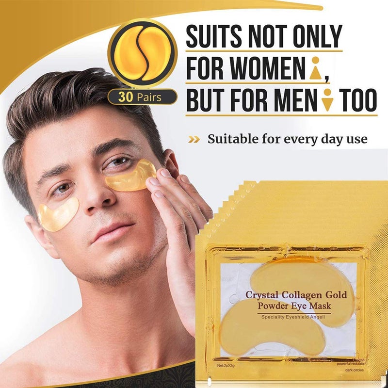 Felico Under Eye Patches, 30 Pairs Gold Eye Mask, Eye Gel Pads With Collagen Treatment for Reducing Dark Circles, Lighten Wrinkles Anti-Aging Moisturizing, Fine Lines Eye Bags Puffiness for Women Men - Image 5