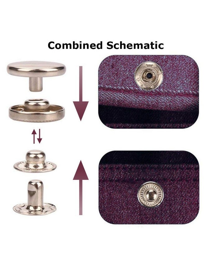 MSDADA 132 Sets Leather Snap Fasteners Kit Msdada 12.5 Mm Metal Button Snaps Press Studs With 4Pcs Fixing Tools Sewing Snaps For Clothes Leather Craft Bracelets Jeans Wears Jackets Bags Belt  - Image 4