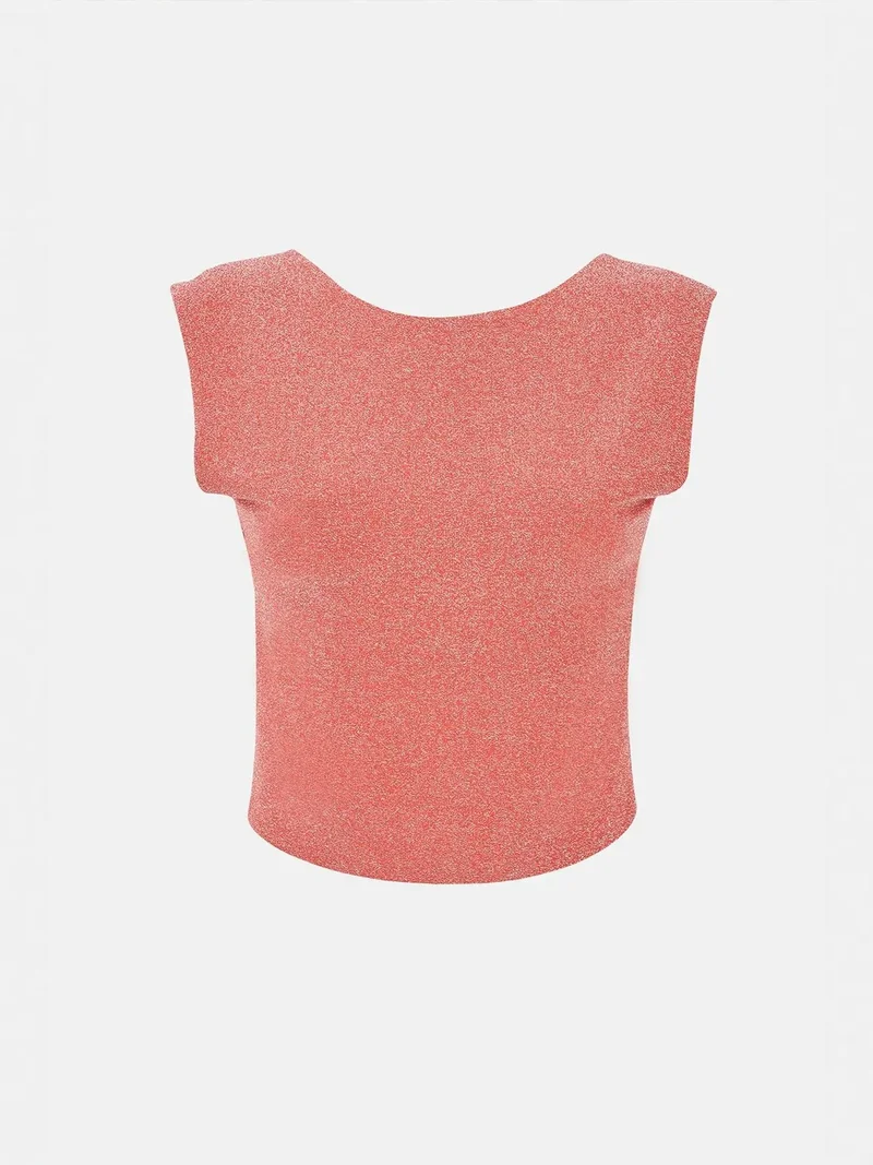 HICCUP Lurex Open-Back Blouse