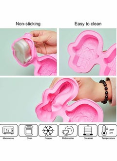 Excefore Silicone Soap Molds, 4 Cavities Hand of Fatima Silicone Molds Lotus in The Palm Soap Mold  - Image 4