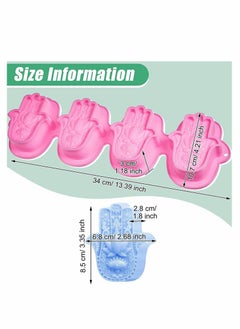 Excefore Silicone Soap Molds, 4 Cavities Hand of Fatima Silicone Molds Lotus in The Palm Soap Mold  - Image 3