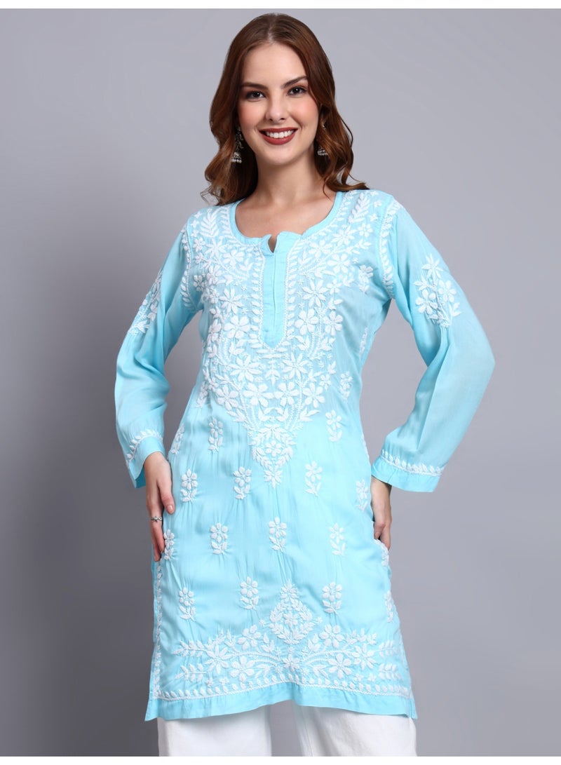 الايا كورتي مودال مطرز يدويًا بشيكانكاري للنساء - Image 3