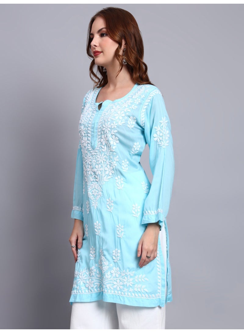 الايا كورتي مودال مطرز يدويًا بشيكانكاري للنساء - Image 4