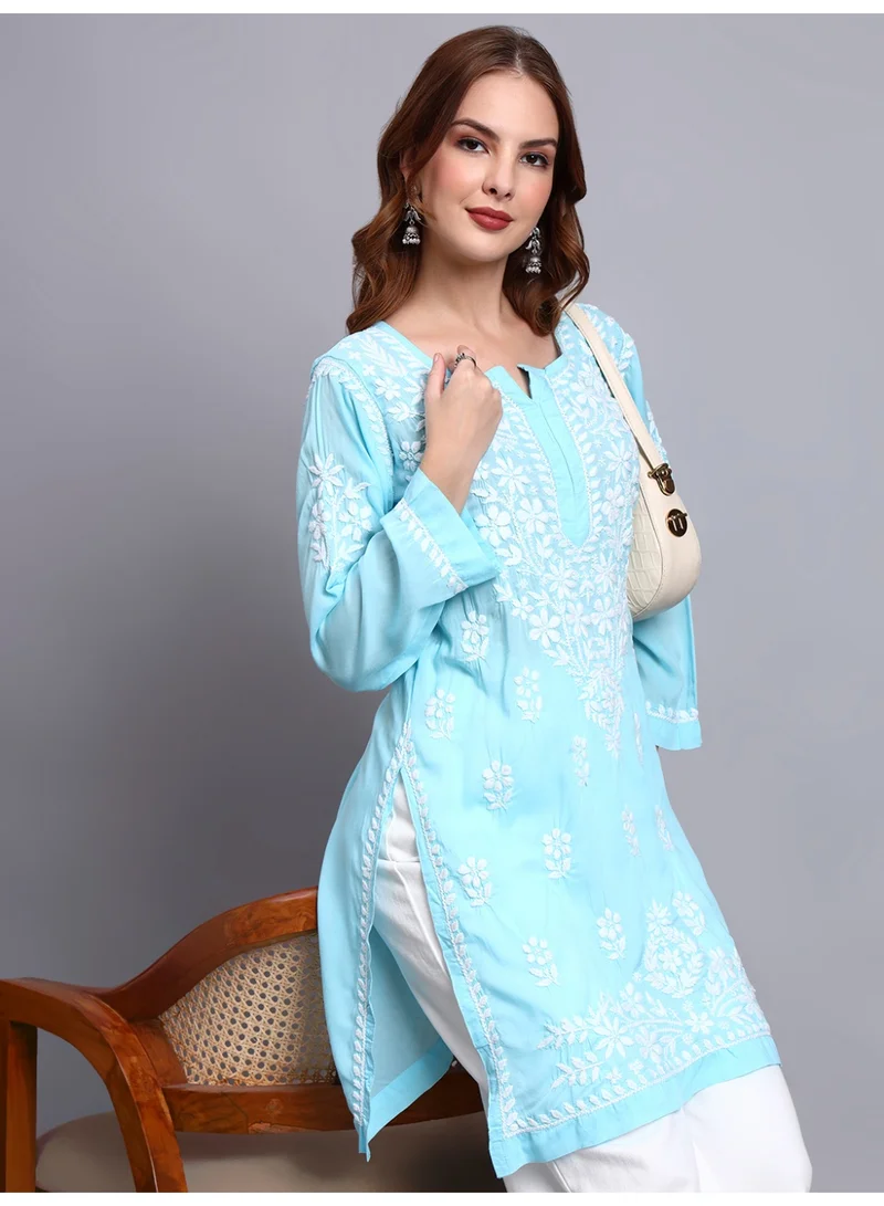 الايا كرتي نسائي مطرز يدوياً شكنكاري من المودال - AL3702