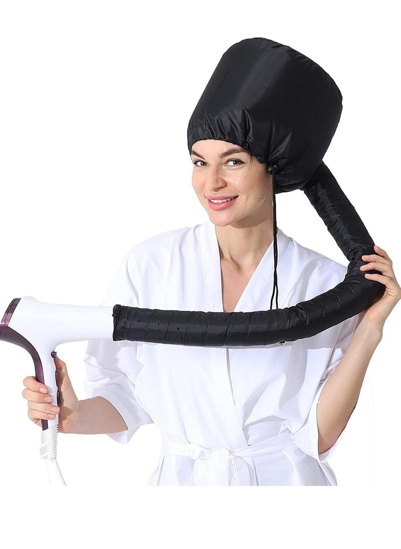Generic Hair Dryer Bonnet, Portable Household Hair Dryer Cap Professional Salon Hooded Adjustable Upgraded Soft Deep Conditioning Hair Drying Styling Heat Cap Hair Dryer Bonnet (1pc, BLACK)  - Image 1