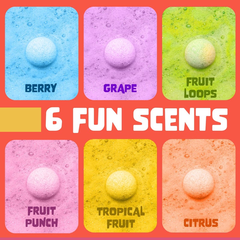 Two Sisters Superhero Bath Bombs for Kids with Surprise Toys Inside (6 Pack) - Large Bubble Bomb Fizzies for Boys, Girls, & Toddlers - Fruity Scents, Relaxing Aromas, Made in USA, Birthday Gift by Two Sisters - Image 4