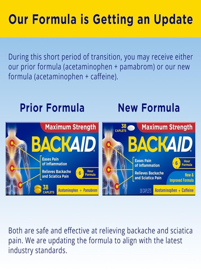 Backaid Maximum Strength Aspirin-Free Pain Relief from Backache, Sciatica and Leg Pain, Powerful Combination, Long-Lasting 6 Hour Formula, 38 Count - Image 2
