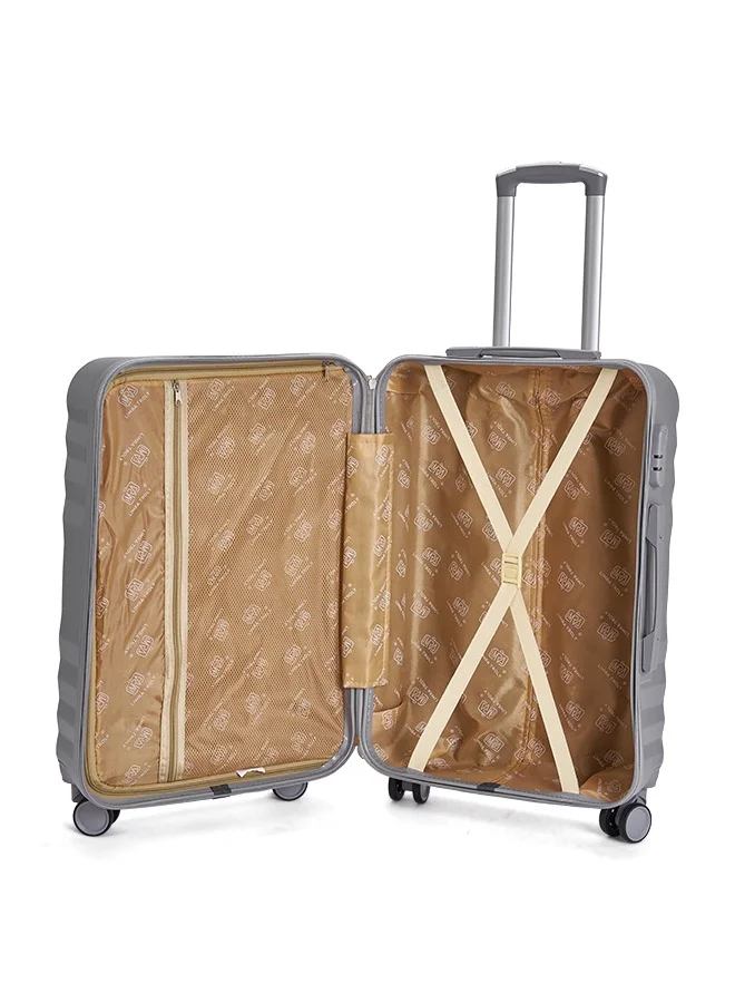 LIMRA Travel Bags From limra it consists of 5 luggage bags with a modern design and a solid silver color