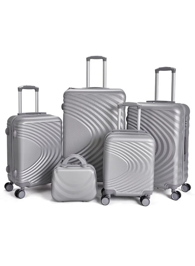 LIMRA Travel Bags From limra it consists of 5 luggage bags with a modern design and a solid silver color