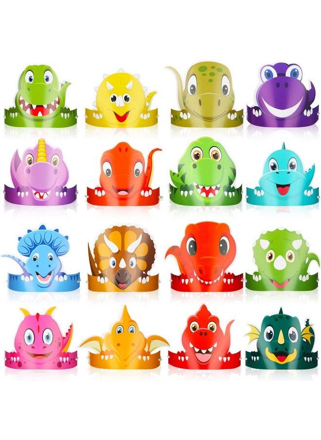 Leinuosen 32 Packs Dinosaur Party Hats Birthday Party Hats For Kids Dinosaur Party Decorations Dino Hats For Party (Cool)  - Image 1