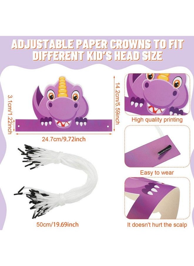 Leinuosen 32 Packs Dinosaur Party Hats Birthday Party Hats For Kids Dinosaur Party Decorations Dino Hats For Party (Cool)  - Image 3