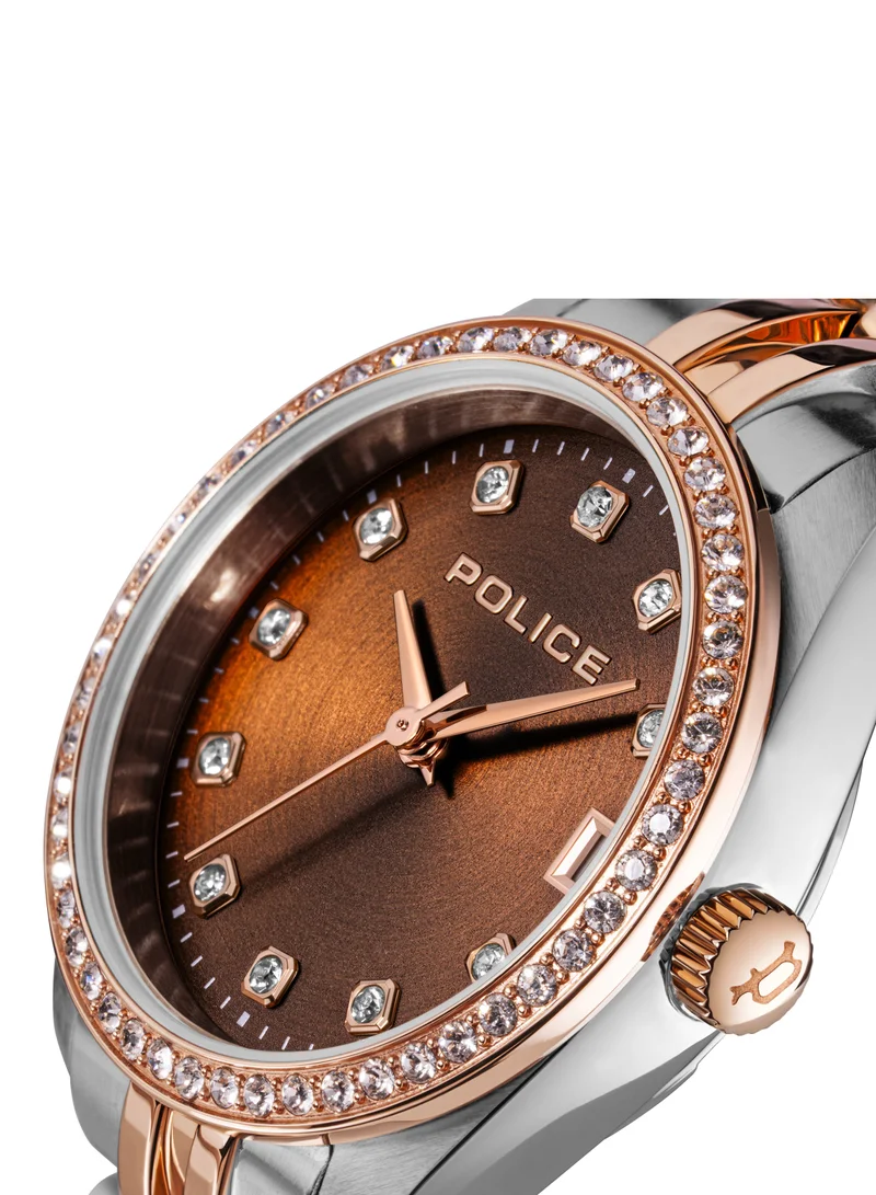 POLICE Devote 28mm Women's Analog Watch with Two-tone Stainless Steel Bracelet